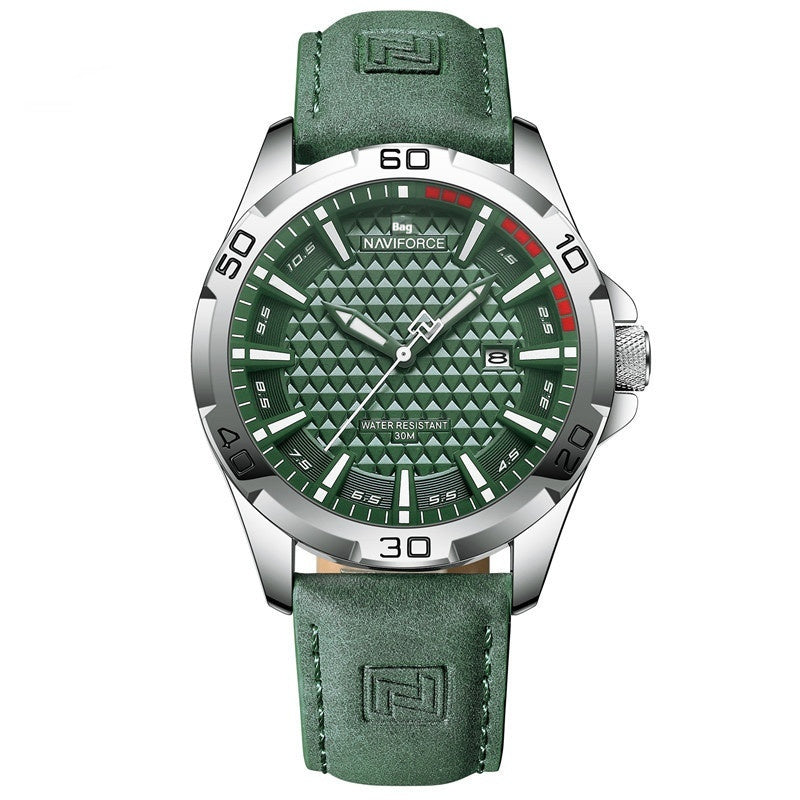 NAVIFORCE Brand Men Fashion Quartz Watches Male Leather Stra