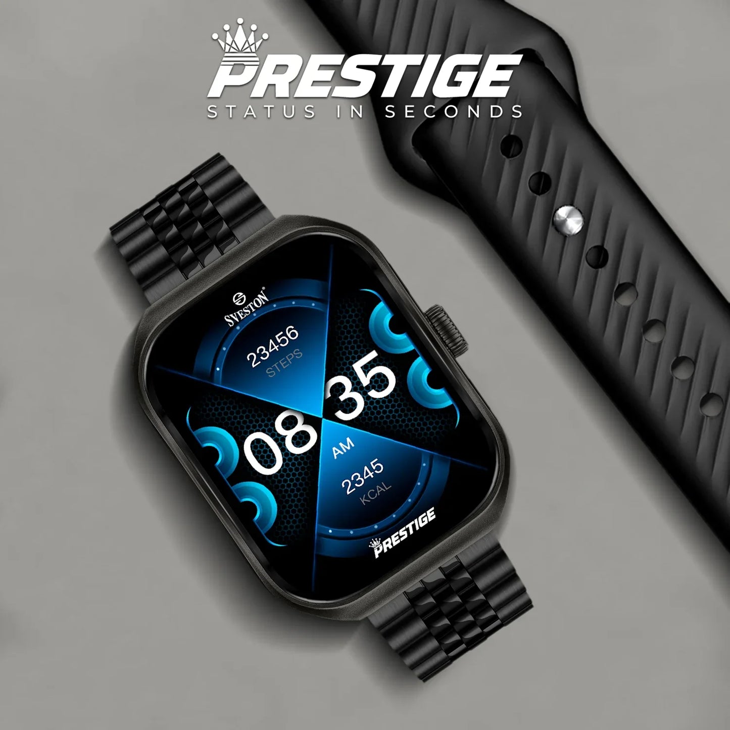 Prestige Chain Smartwatch With Free Silicon Strap