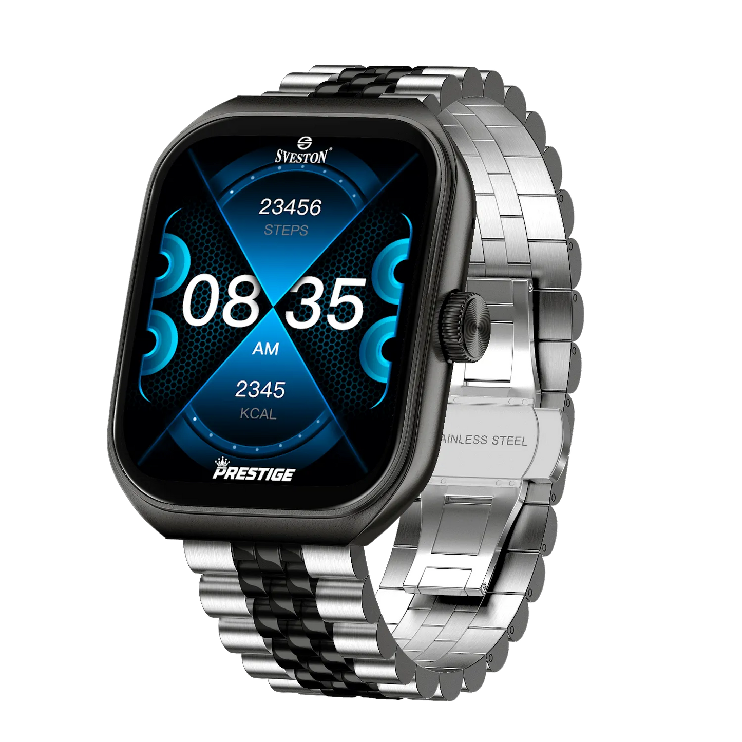Prestige Chain Smartwatch With Free Silicon Strap