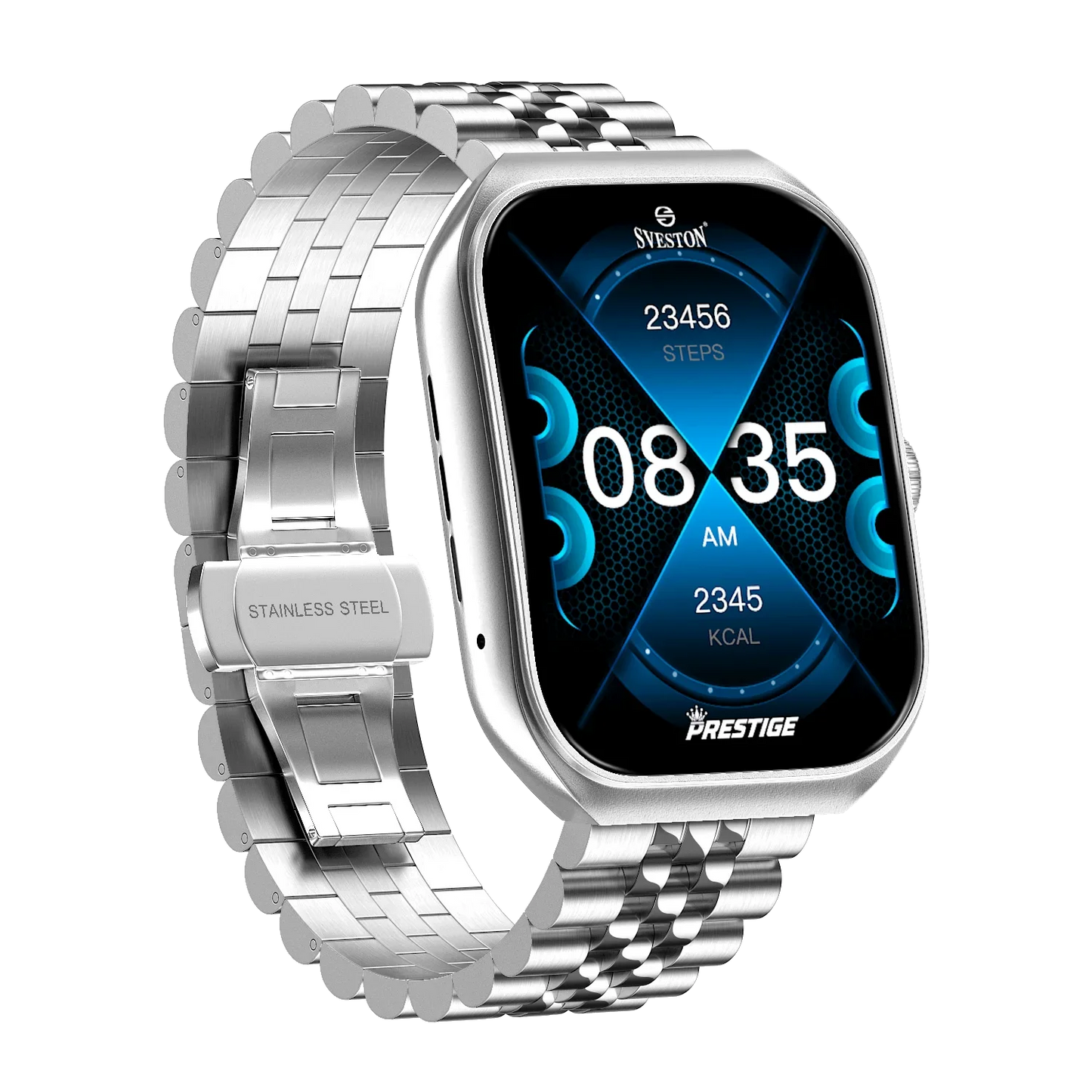 Prestige Chain Smartwatch With Free Silicon Strap