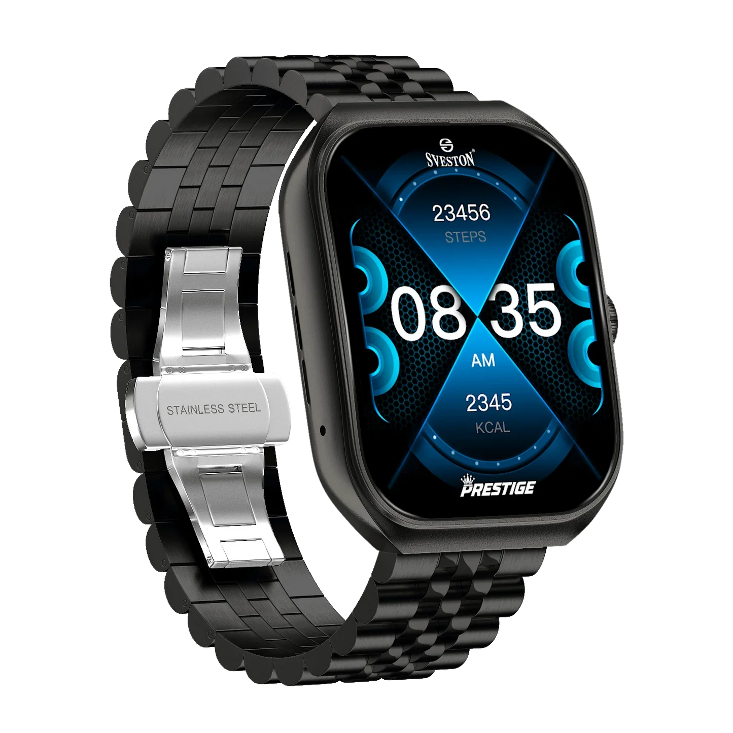Prestige Chain Smartwatch With Free Silicon Strap