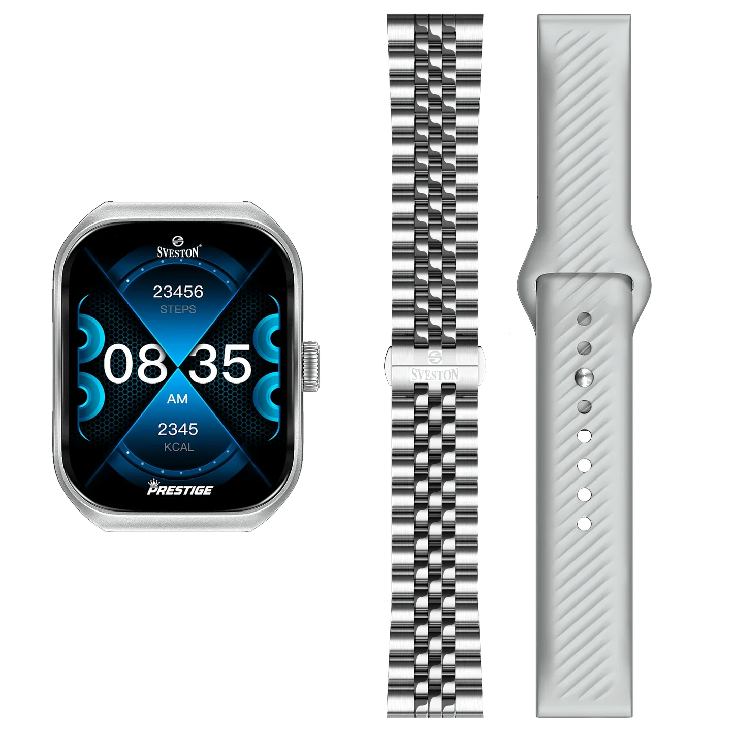 Prestige Chain Smartwatch With Free Silicon Strap