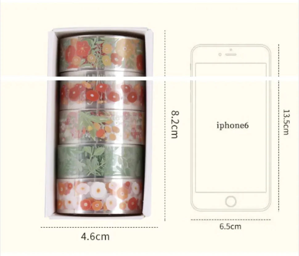 Transparent Floral Pet Sticker Tape for Journals and Crafts