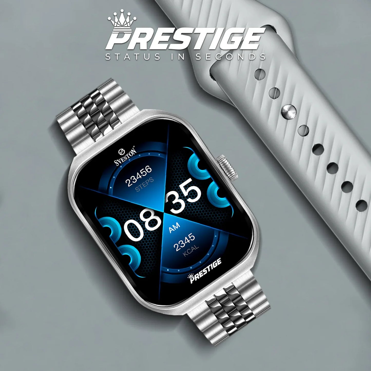 Prestige Chain Smartwatch With Free Silicon Strap