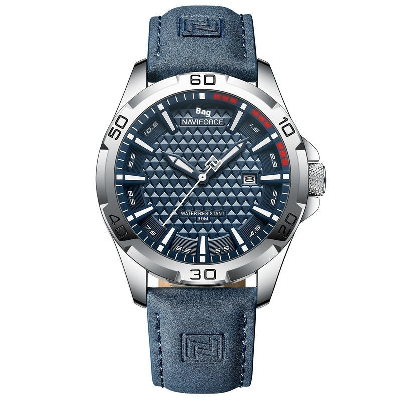 NAVIFORCE Brand Men Fashion Quartz Watches Male Leather Stra