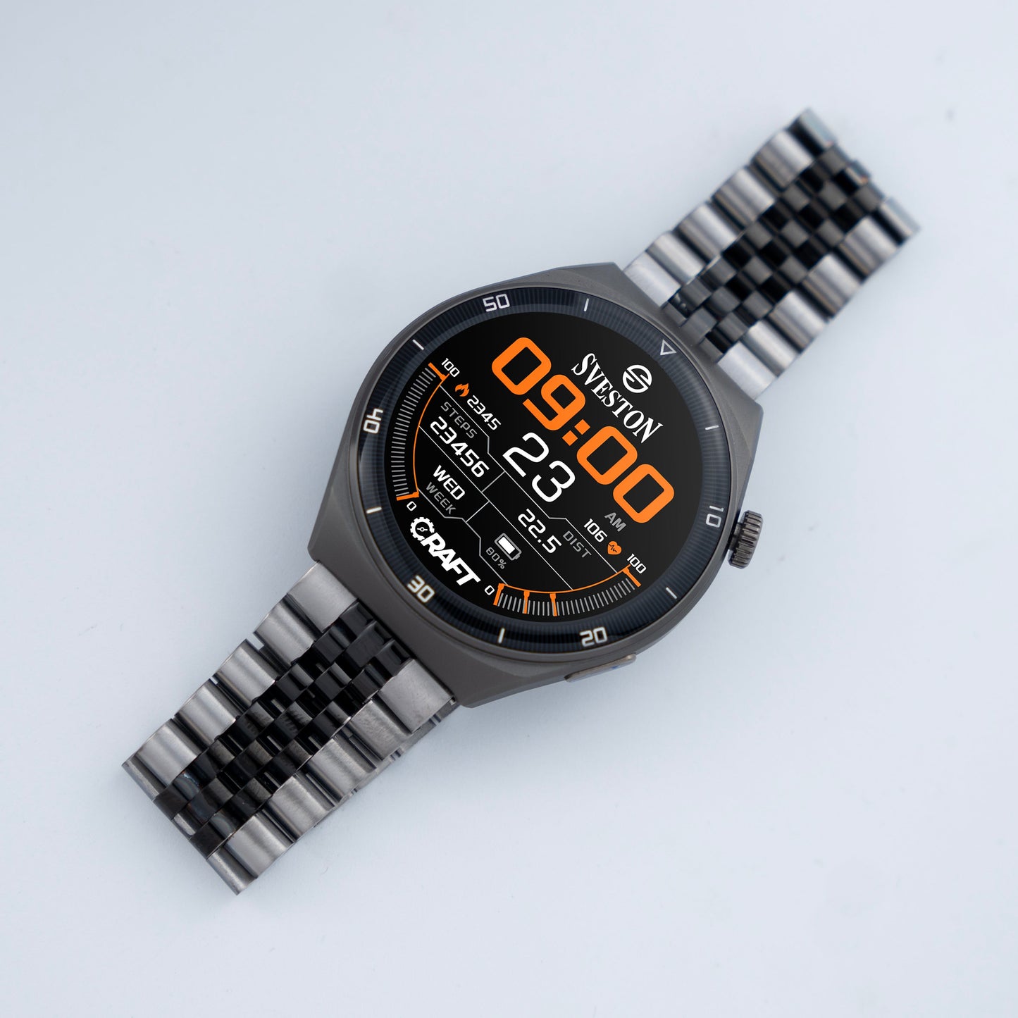 Craft Chain Smartwatch With Free Silicon Strap