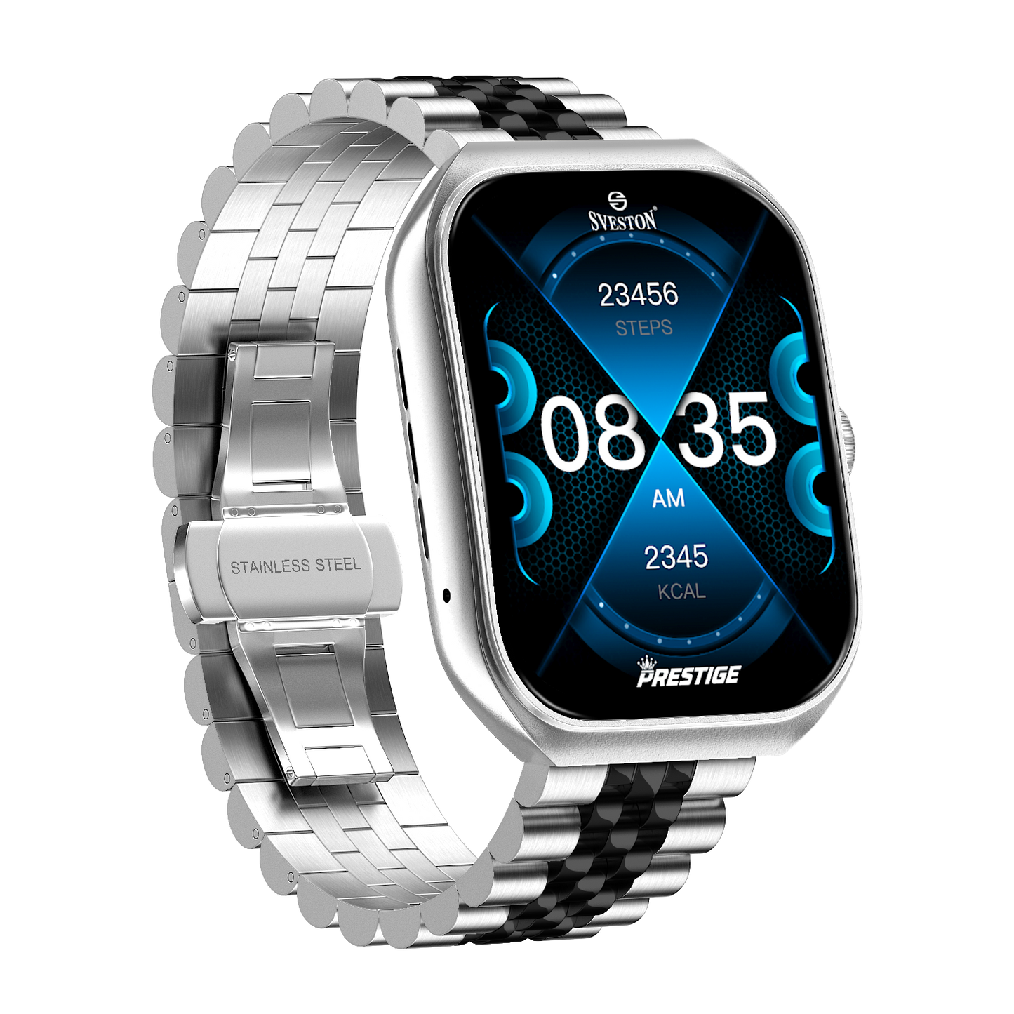 Prestige Chain Smartwatch With Free Silicon Strap